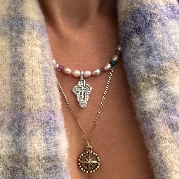 Gemstone Cross Necklace