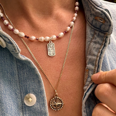 Ruby Pearl Lion Necklace