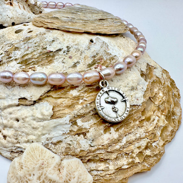 Cream Pearl Compass Necklace