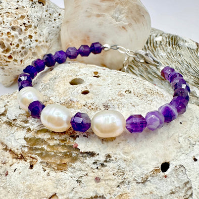 Mauve Gem Stacker Bracelet