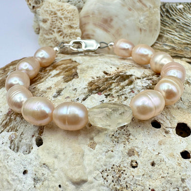 Citrine Pearl Bracelet