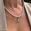 Rose Pearl Compass Necklace