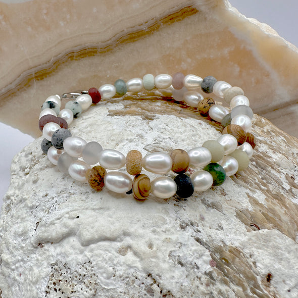 Jasper Pearl Bracelet