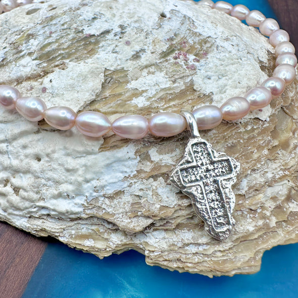 Vintage Rose Cross Necklace